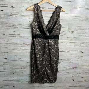 JS collections lace black brown cream size  4 dress